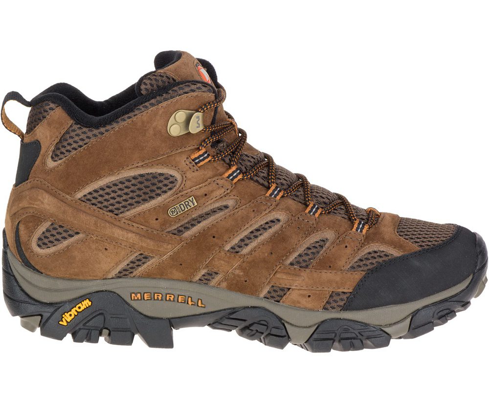 Kozaki Merrell Męskie Brązowe - Moab 2 Mid Waterproof - 492368-TAK